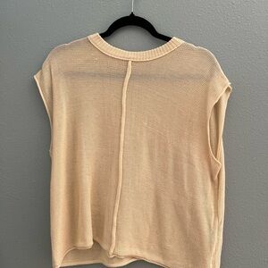 Cream Sleeveless Knit Top